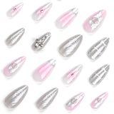 Three-dimensional water drop feeling wearing nail fake nail star love nail art pink smudge nail patch nail wholesale