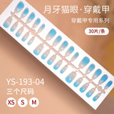 New press on nails Advanced Sense Crescent Cat Eye Prefabricated Short Ladder Nail 30 pieces Removable Nail Art False Nail Pieces