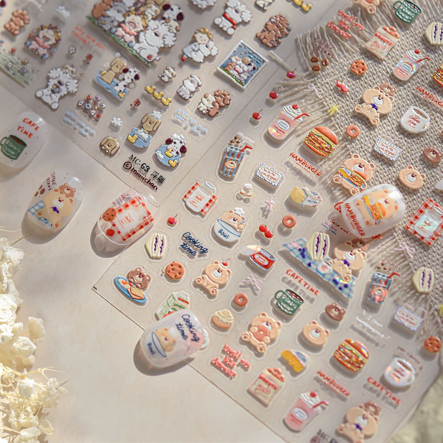 Puppy & Girl: "Miiichan's Pet Club" – 5D Embossed Nail Sticker