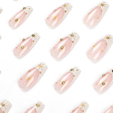 Adesivos de unha, unhas francesas com bordas brancas, produto final, atacado, strass, luz de estrela, unhas removíveis｜365nails