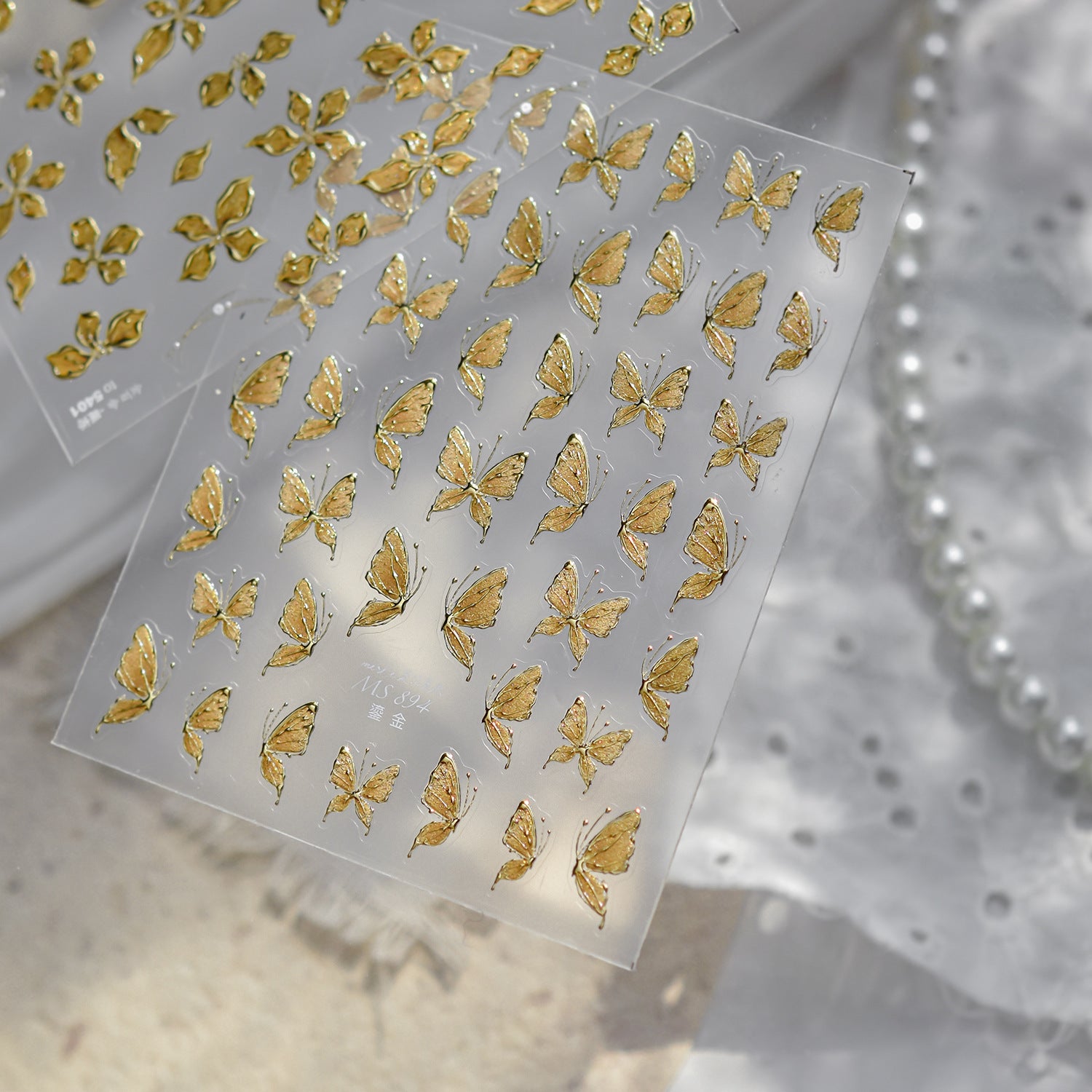 金箔蝴蝶系列：「奢華金箔蝴蝶」— 3D立體浮雕甲貼