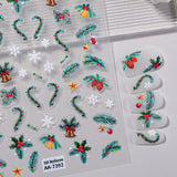 Original Christmas Tree Nail Art Sticker 5D Embossed Three-dimensional Happy Christmas Elements DIY Nail Sticker AA