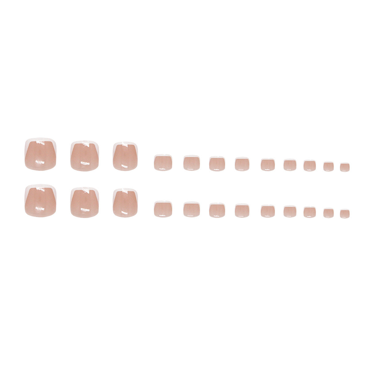 Temperamento francês branco simples, branco, doce, versátil, unhas dos pés removíveis, 24 peças ｜ 365 unhas
