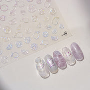 Holographic Citrus Slice Nail Stickers – 5D Embossed Fresh Summer Set