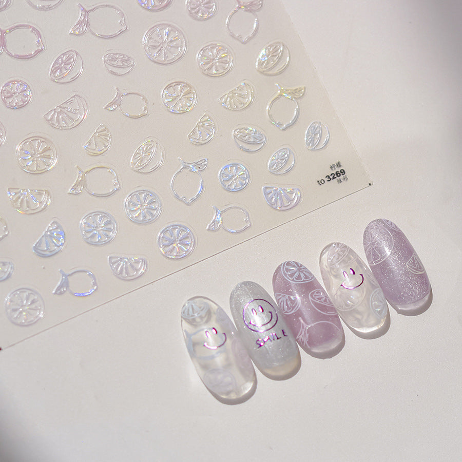 365nails: 홀로그램 레몬 슬라이스 – 네일 스티커