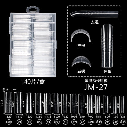 Nail Tips New Nail Art Mold 140 Pieces Boxed Transparent Rapid Phototherapy Extension Nail Fit Thin Crystal Extension Scale Nail