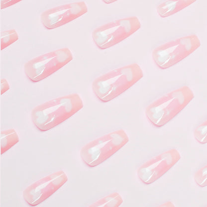 Pink Love Starlight French Press on nails Piece Nail Piece Wholesale Finished Nail Piece Nail Piece Press on nails Piece｜365nails