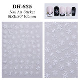 Cross-border Laser Snowflake Nail Art Sticker Flat Hot Silver Christmas Hollow Snowflake Nail Sticker Ornament DH635