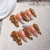 Gold Rose Sculpted Luxury Stiletto Press On Nails