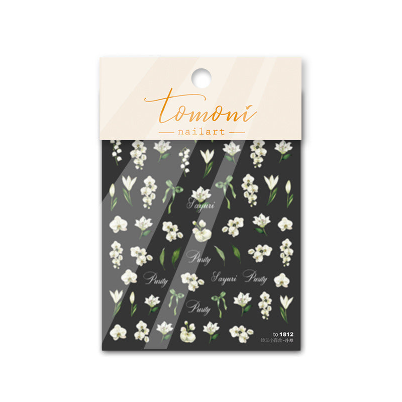 Delicate White Blossoms – Minimalist Floral Nail Art Set