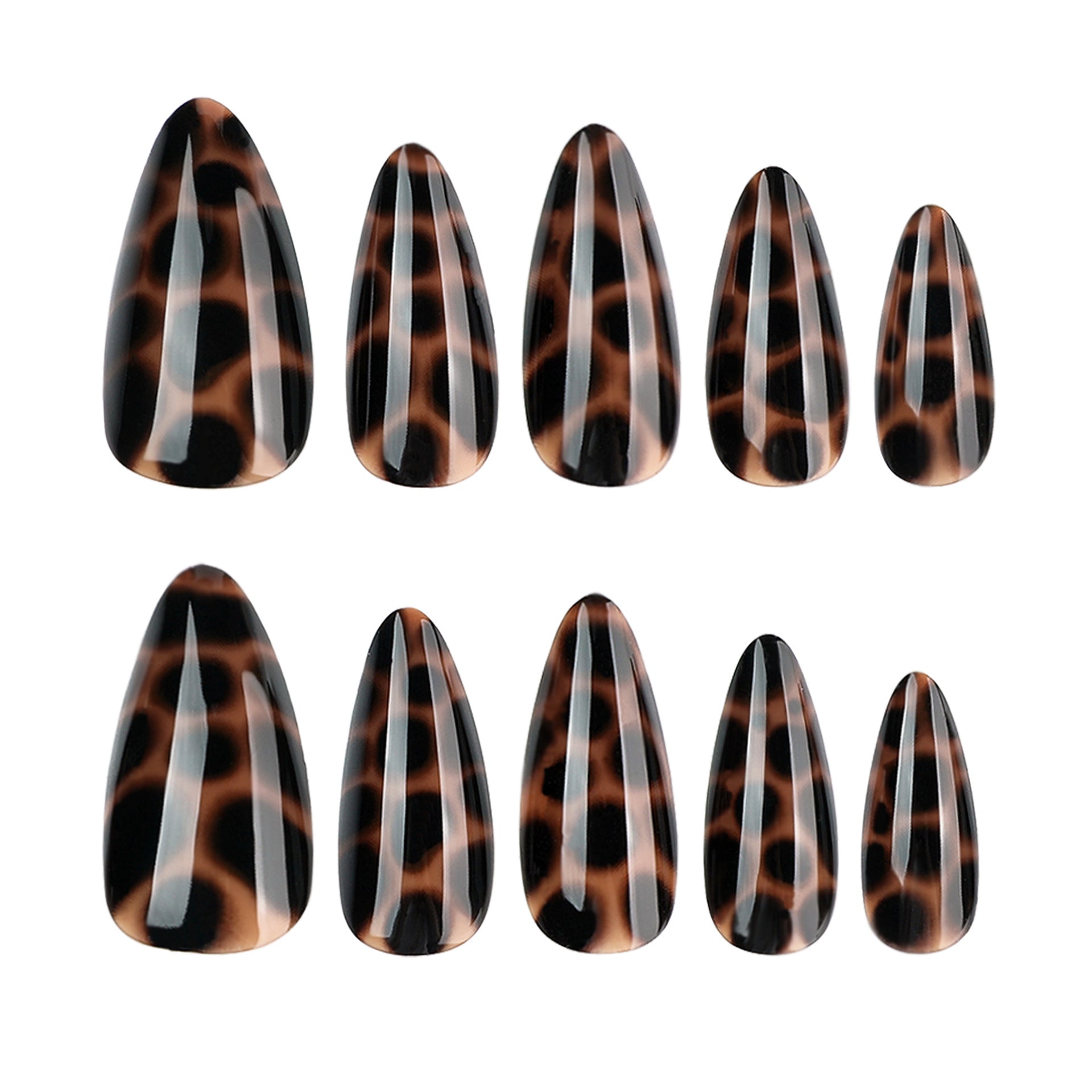 Lefan cross-border hot-selling leopard print tortoiseshell wearing nail nail piece European and American foreign trade almond nail wearing nail piece
