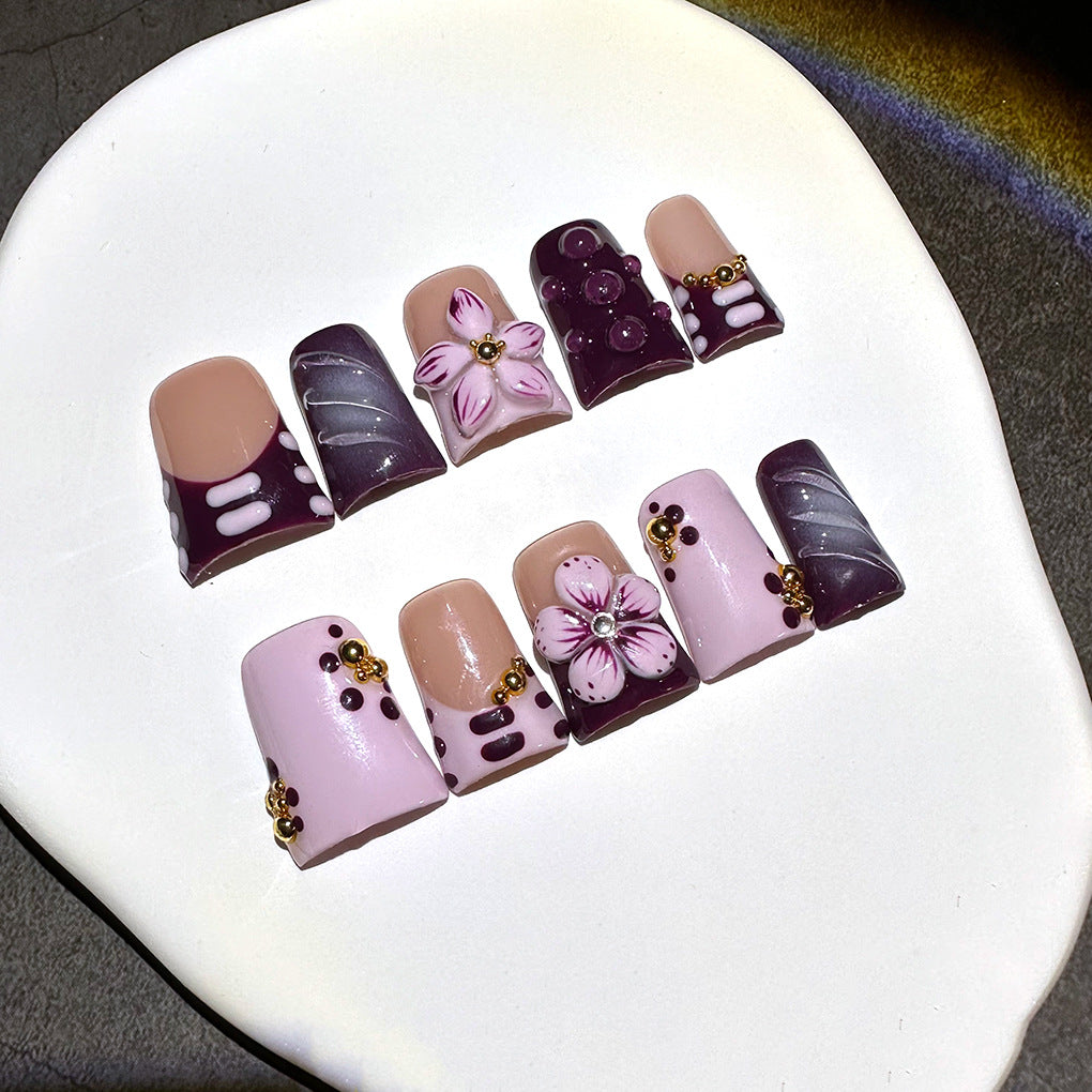 Grape Purple French Duckbill Press-On Nails