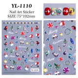 Christmas themed nail art sticker 5D relief three-dimensional cute snowman DIY Christmas nail sticker jewelry YL
