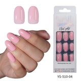 Popular solid color press on nails advanced sense versatile patch nail art short oval removable fake nail piece wholesale