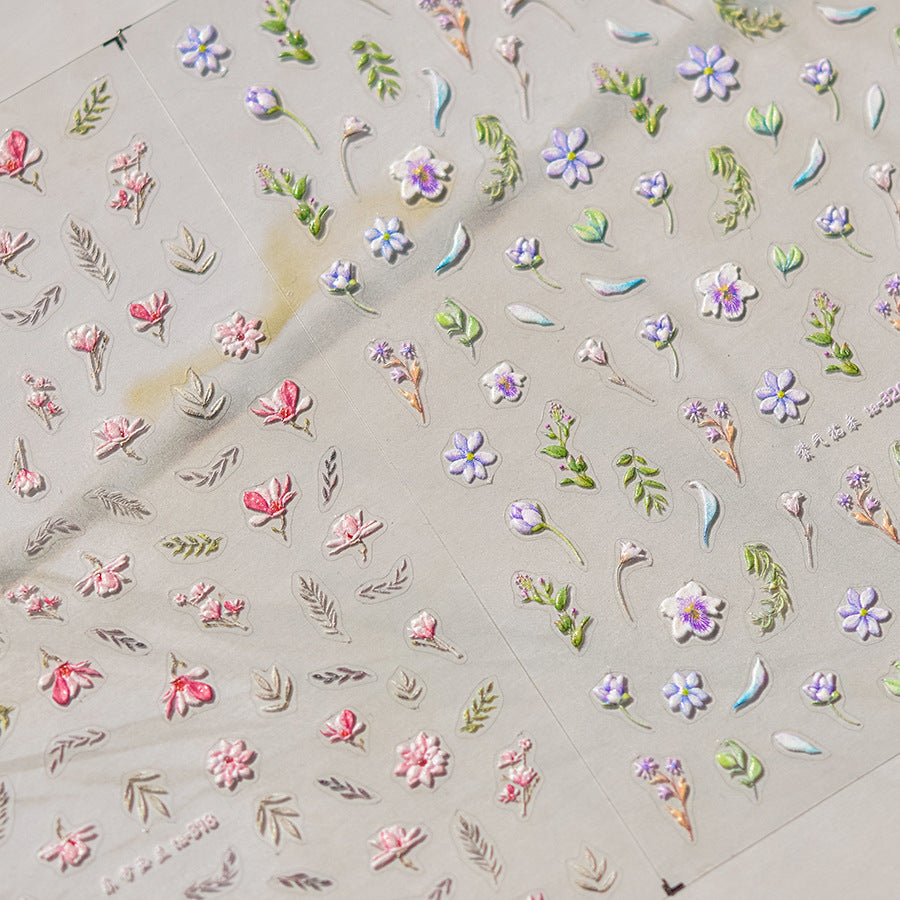 365nails: "set embossé de fleurs sauvages lavande" – Autocollants pour ongles