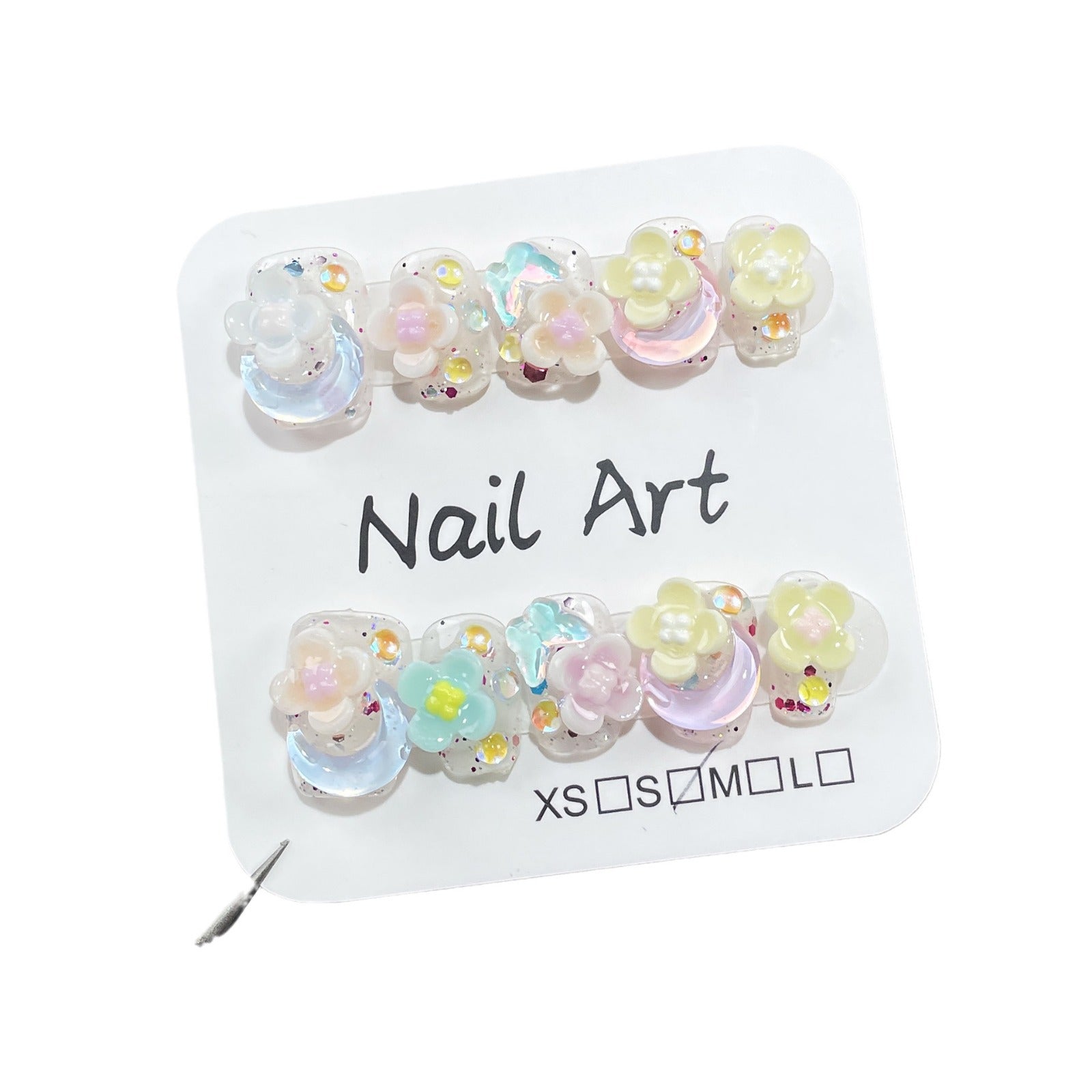 Handmade press on nails spring and summer new Macaron three-dimensional flower nail patch cute and sweet  sticker｜365nails