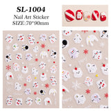 Winter Christmas Tree Nail Art Sticker 5D Embossed Three-dimensional Adhesive Christmas Ornament Nail Sticker SL