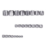 Foot manicure  black solid color cat eye foot nail  explosion  press on nails｜365nails