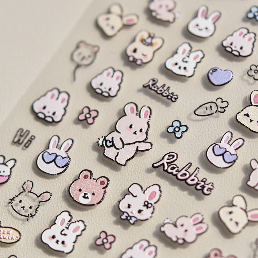 Cute Critter Crew – 3D Embossed Kawaii Nail Art Set