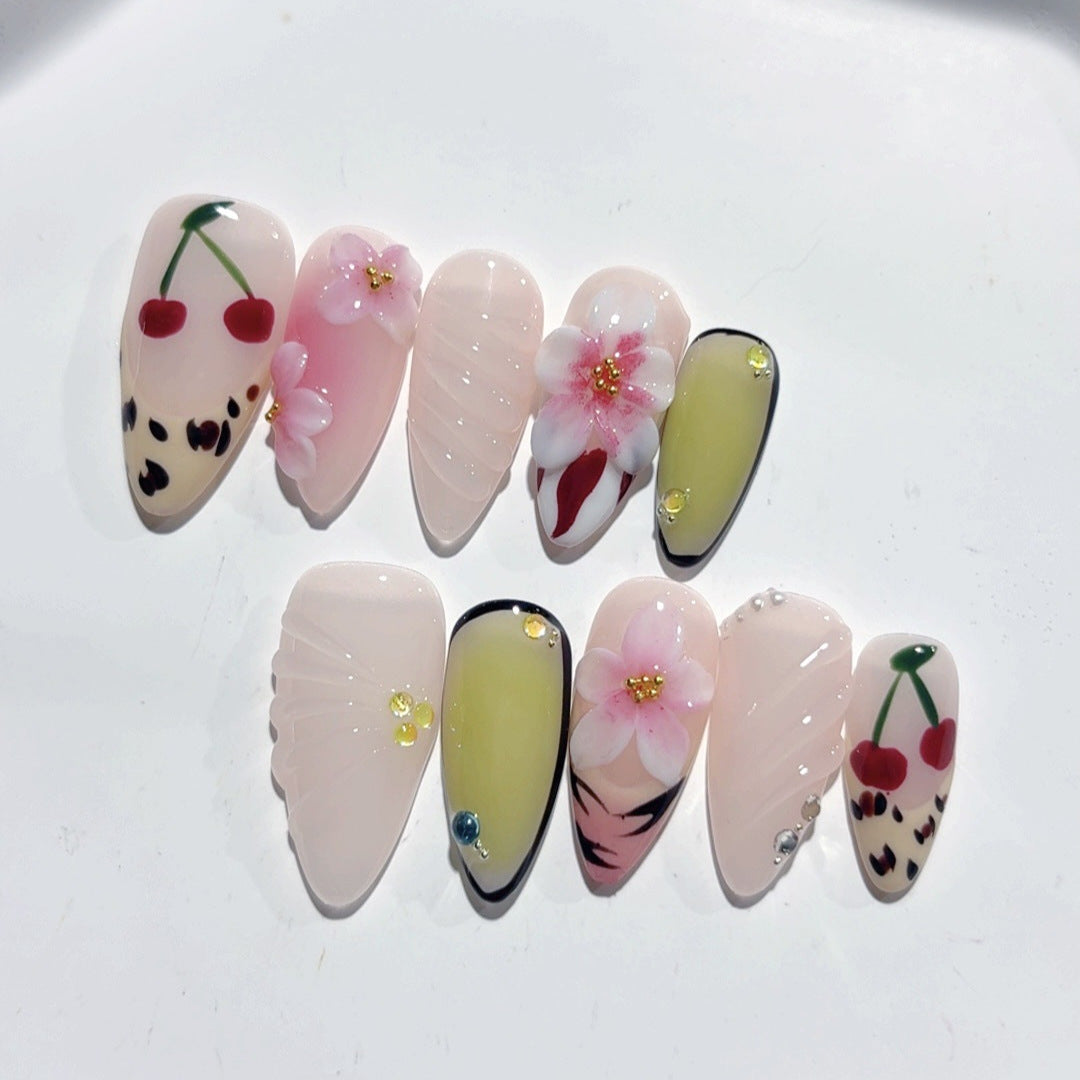Fruit Fantasy: "Cherry Blossom" – Almond Press-Ons