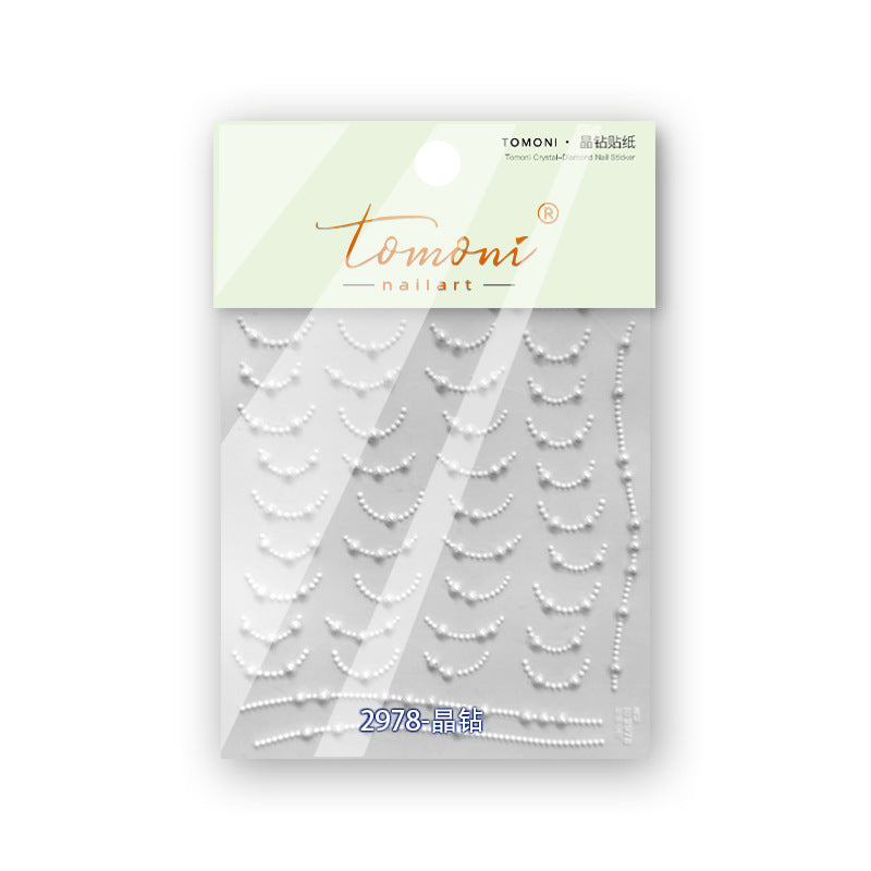 水晶珍珠鍊 — 極簡優雅指甲飾品套組