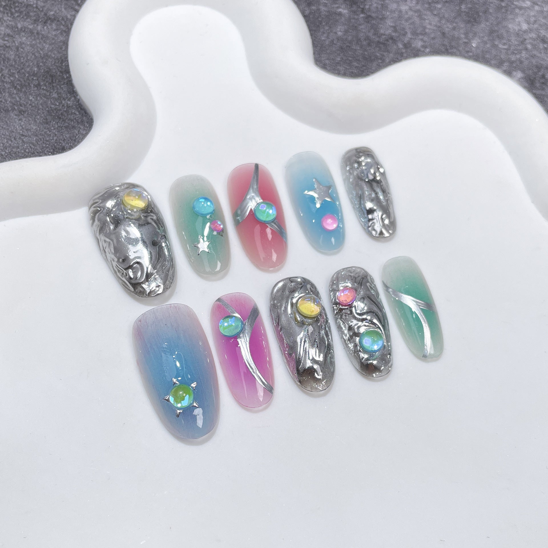Holographic Galaxy Dream Nail Set