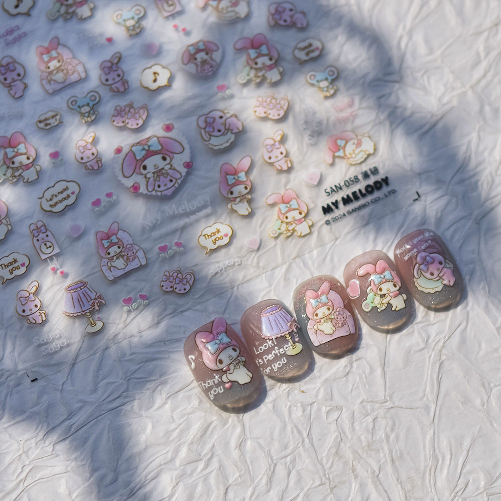 Thousand Li Mountains Collection: "Holographic Mountains & Clouds" – 3D Embossed Nail Sticker