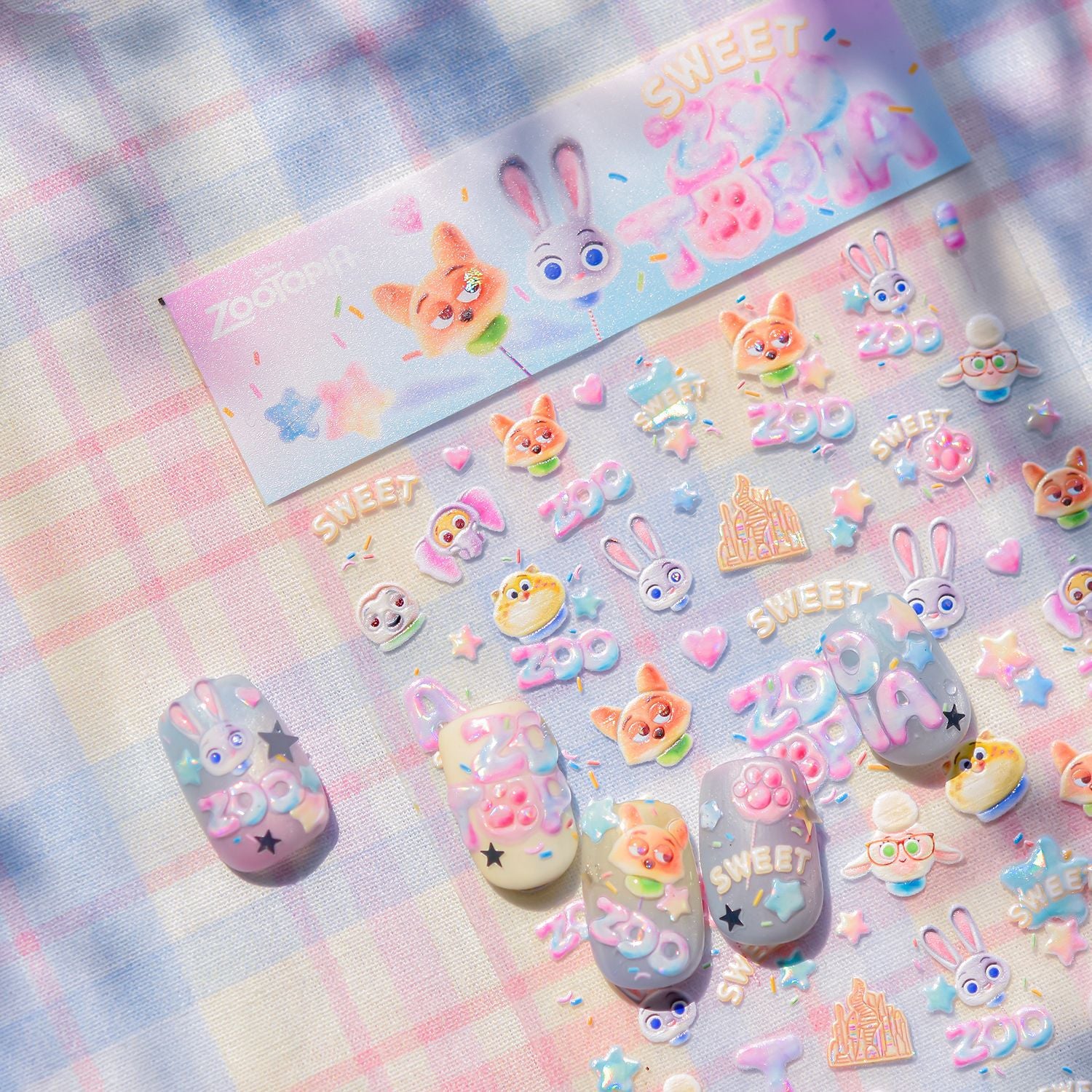 Zootopia Spring Garden Collection: "Zootopia Garden" – 3D Embossed Nail Sticker