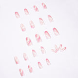 Pop Series Simple Pink White Press on  Finished Fake Nail Nail  Nail  Removable Nail｜365nails
