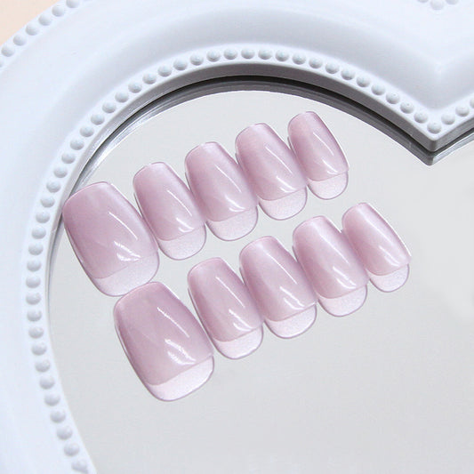 Nail Tips  prefabricated nail simple and gentle purple jelly grape glass beads solid color cat eye manicure code｜365nails