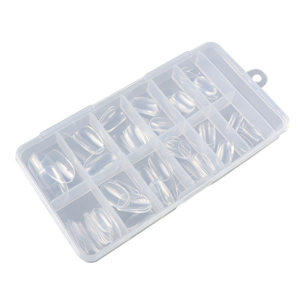 Nail Tips Transparent Oval Press-On Nail Tips, Ultra-Thin Short Round Non-Marking Fake Nails Boxed (MOQ=3)