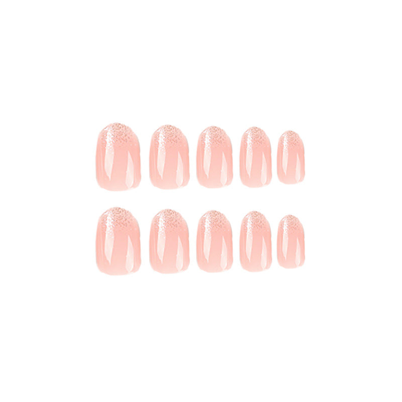 短款橢圓亮粉法式成品甲片 批發｜365nails