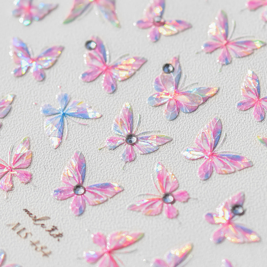 Crystal Diamond Butterfly – Holographic Nail Art Set