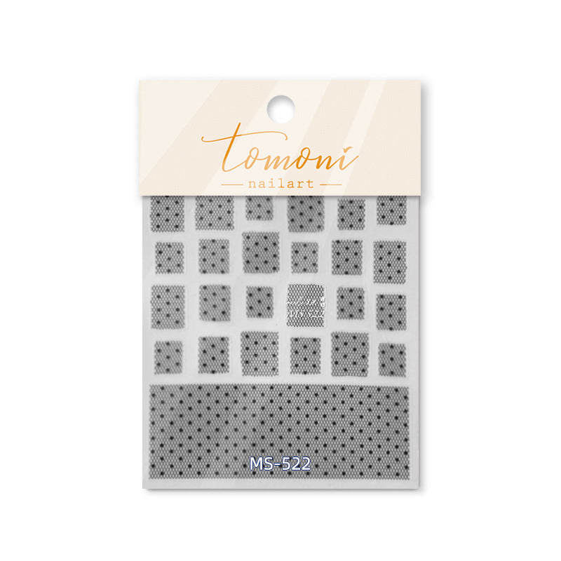 Pastel Checkered Square: "Vintage Gingham Plaid" – 5D Embossed Nail Sticker