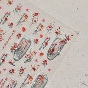 365nails: "Chinese Style Red Flower & Calligraphy" – Nail Art Stickers