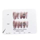 Handmade press-on nails broken diamond sequ gradual change pearl butterfly sweet nail patch wearable nail sticker fake nail｜365nails