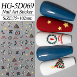 Happy Christmas Nail Art Sticker 5D Embossed Three-dimensional Snowman Santa DIY Nail Sticker Ornament HG