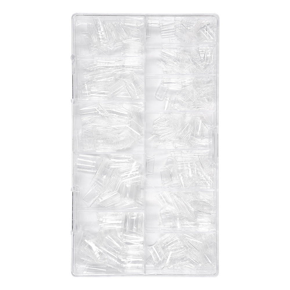 Nail Tips Transparent nail piece semi-sticker, light sticker, square nail 504 pieces, boxed, seamless and light , specially for patch-worn nail pieces