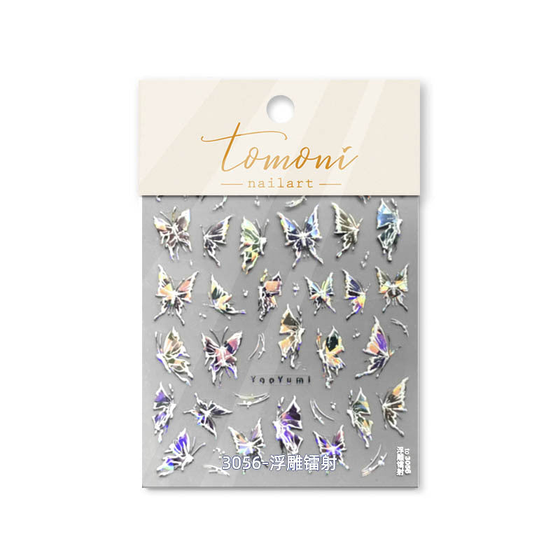 365nails 全息銀色蝴蝶 美甲貼紙