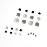 Morandi color summer foot nail wear nail art finished fake nail nail art patch foot nail patch removable｜365nails