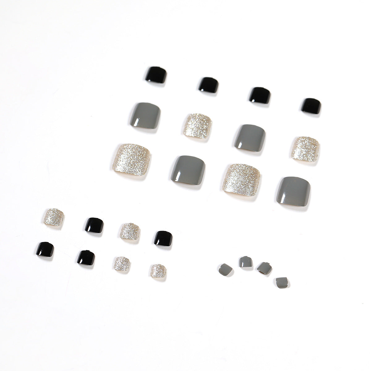 Morandi color summer foot nail wear nail art finished fake nail nail art patch foot nail patch removable｜365nails