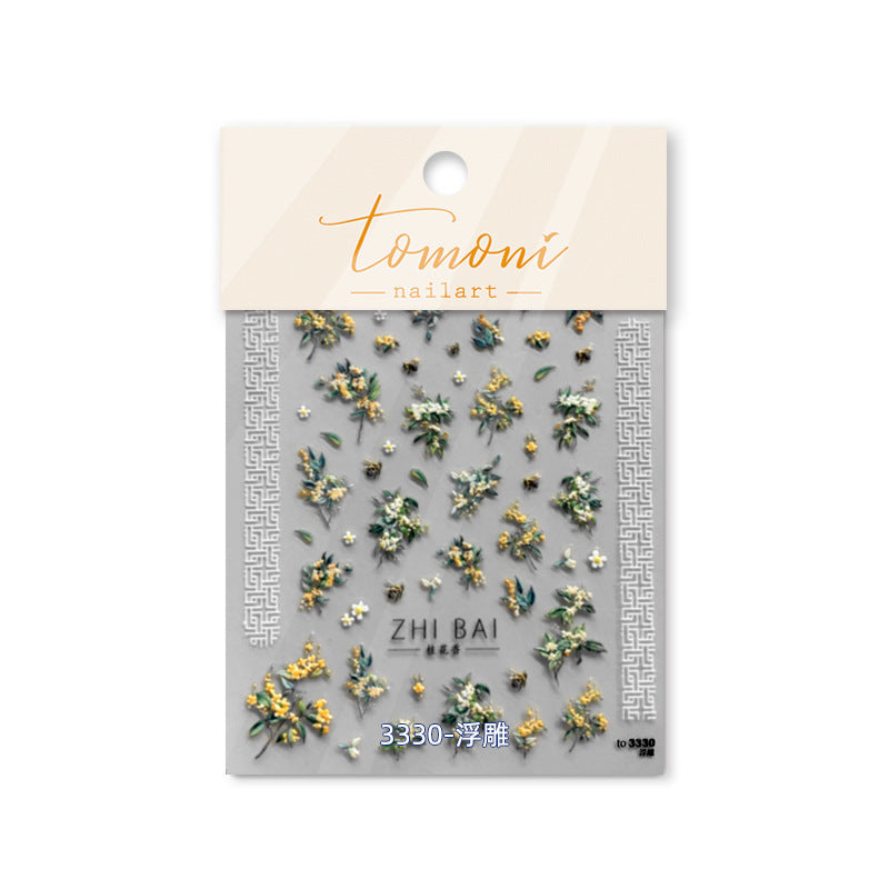 365nails: "osmanthus flower embossed set" – Nail Art Stickers