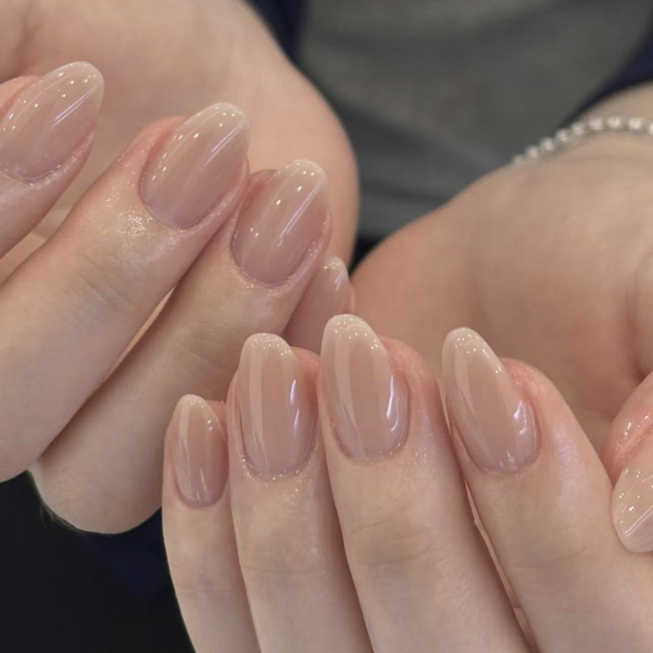 裸色純色簡約穿戴甲｜短款杏仁形｜熱賣｜365nails