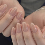 裸色純色簡約穿戴甲｜短款杏仁形｜熱賣｜365nails