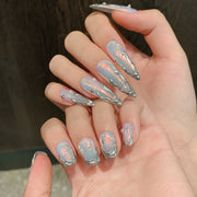365nails：「水星光暈」—虹彩鏡面火焰尖形穿戴甲