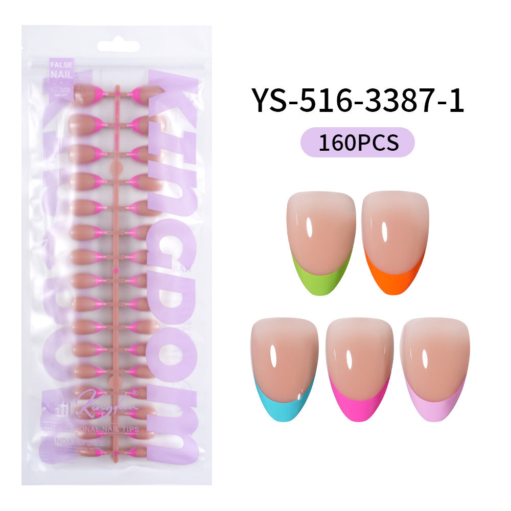 Nail Tips French press on nails  explosion five-color rectangular versatile removable patch manicure 150 pieces fake nail piece