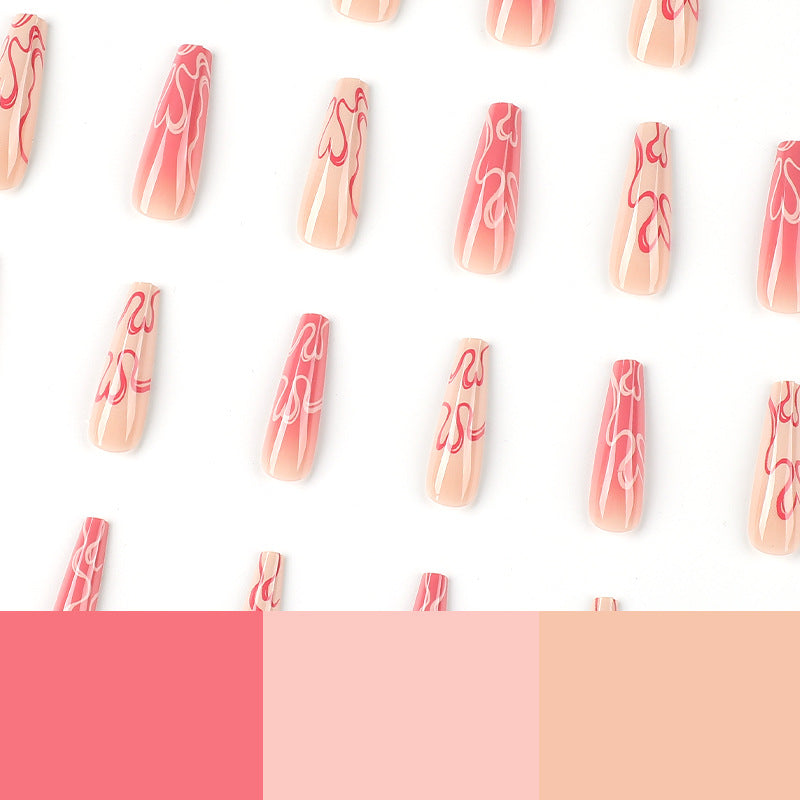 Pads wholesale pink and white smudging love long ballet nail pads nail products wearing long nail pads｜365nails
