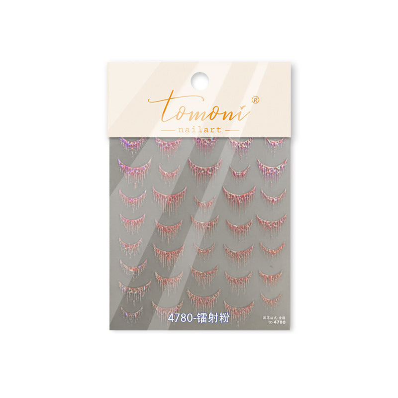 Franja Tassel Holográfica: "Franja Tassel Prata Laser" – Adesivo de Unha 5D Relevo