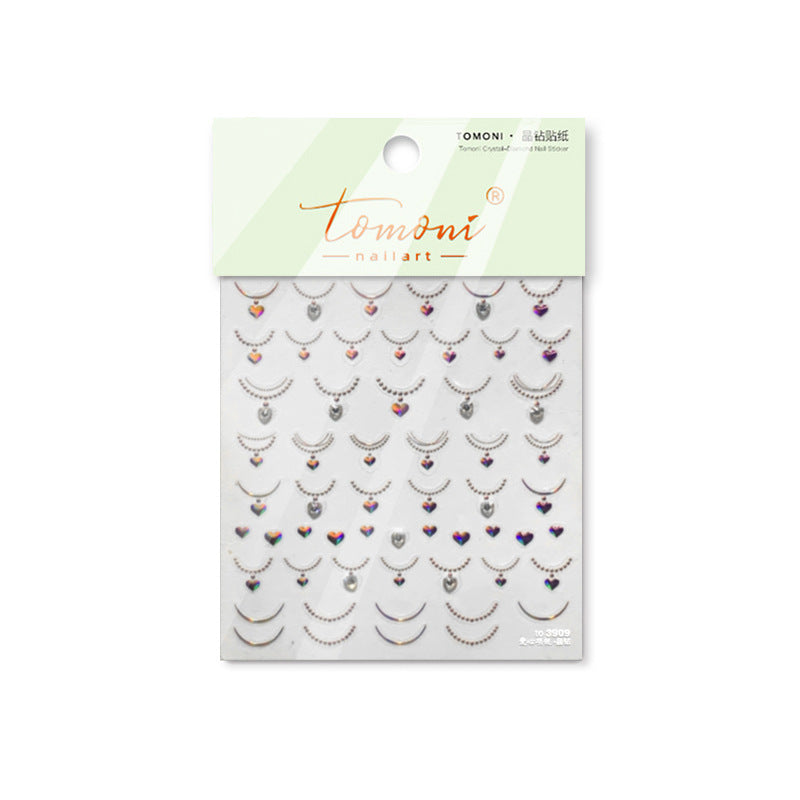 Moon & Heart Crystal – Crystal Diamond Nail Art Accent Set
