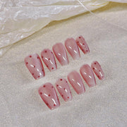 365nails: 장밋빛 도트 – 손그림 도트 수제 코핀형 네일